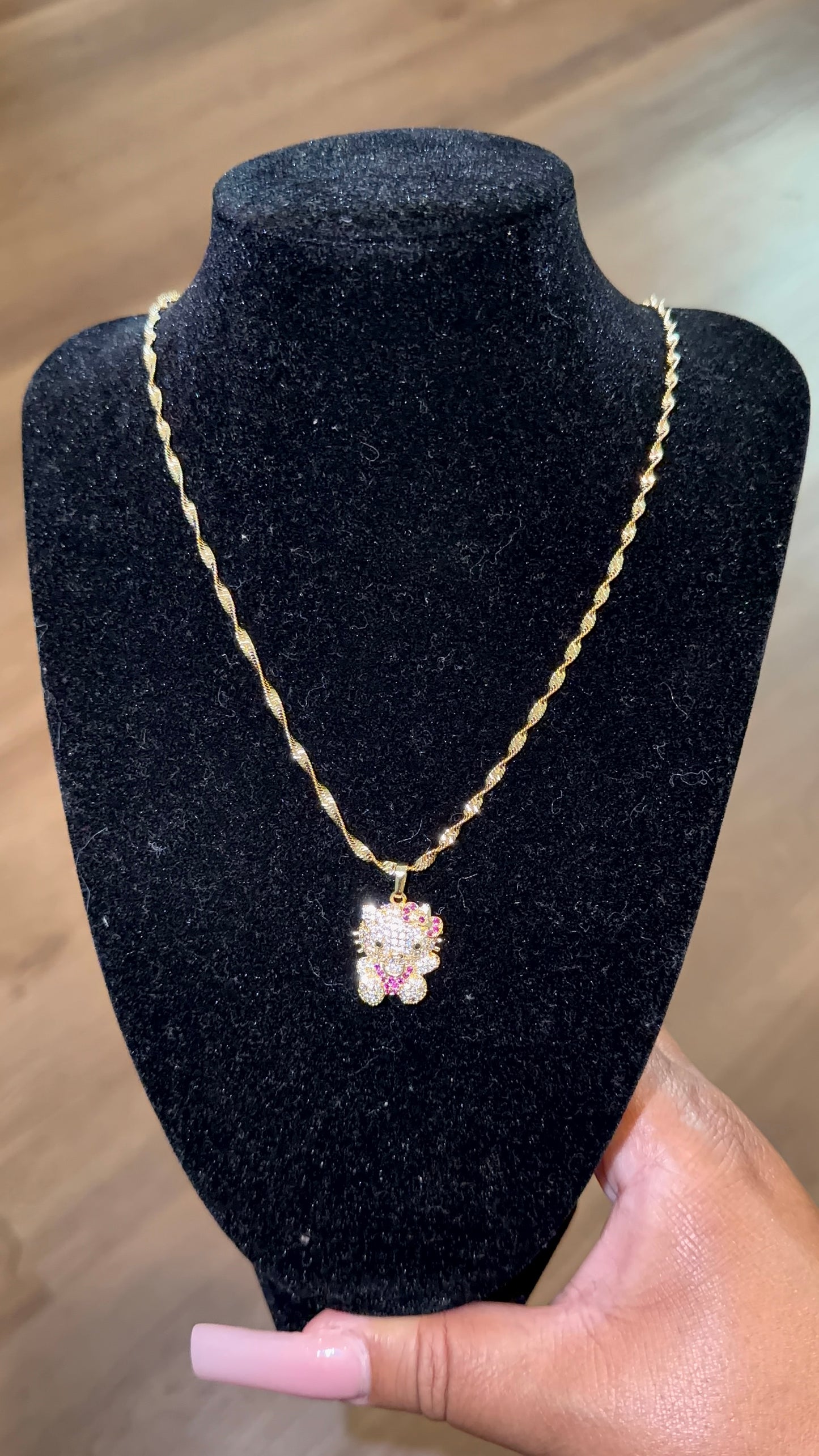 HK pink full body necklace