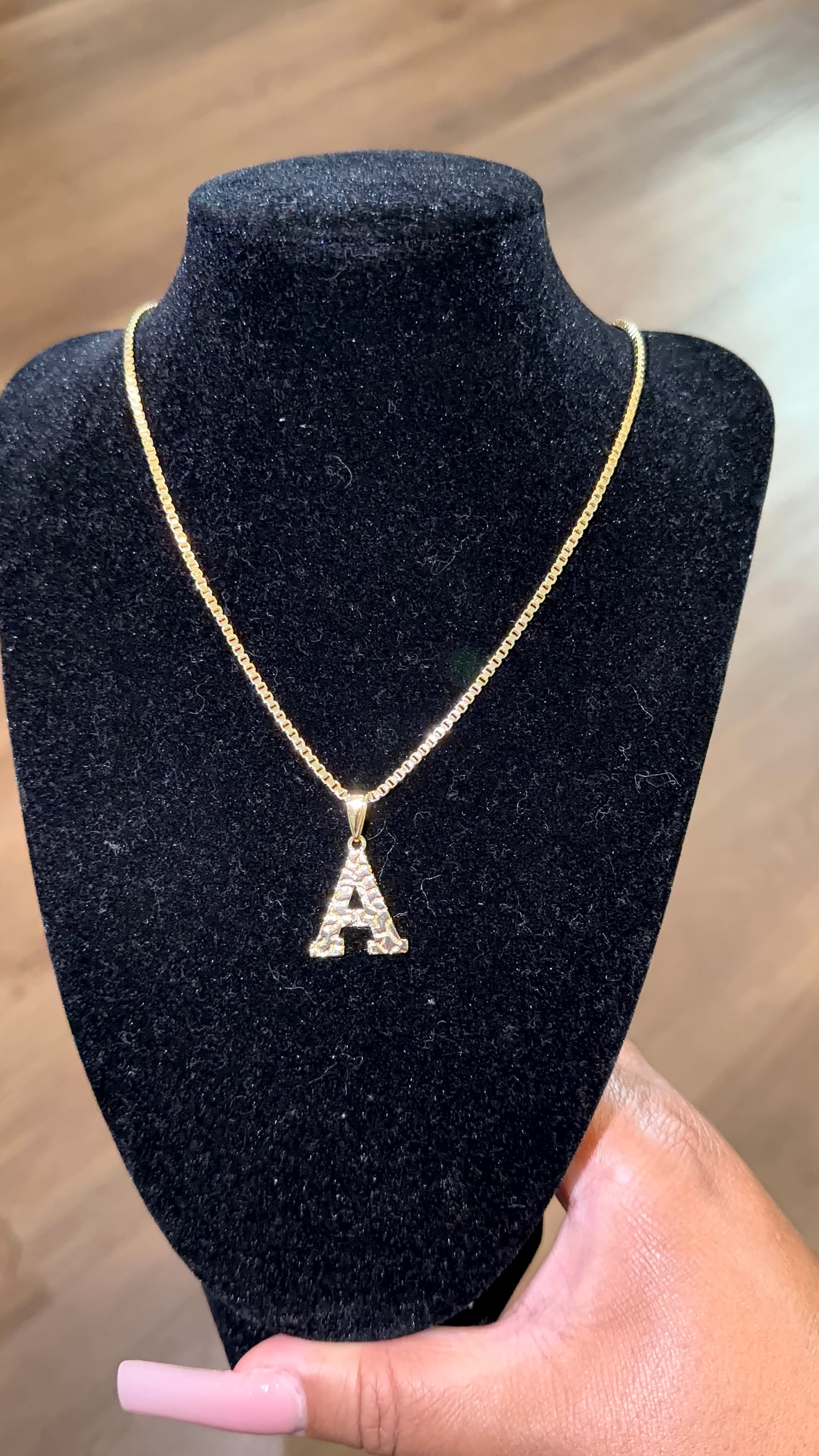 Nugget initial necklace