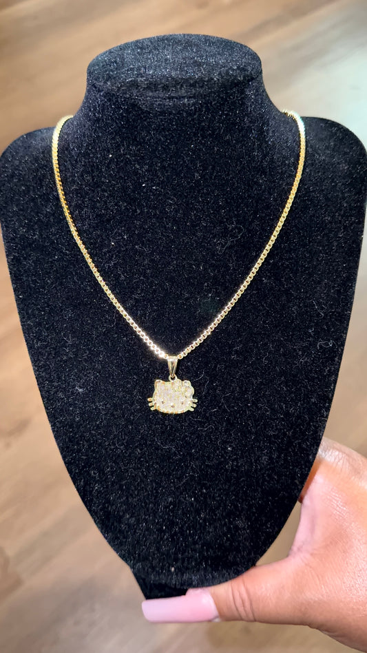 Hello K Gold Face necklace