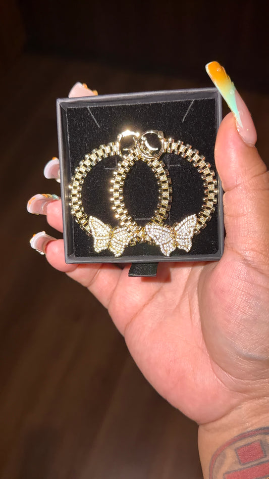 Butterfly Hoop Earrings