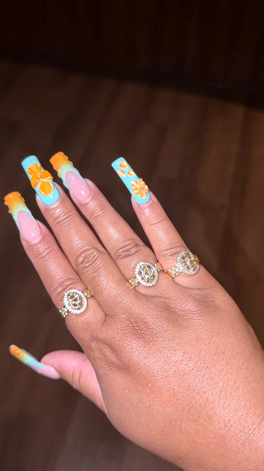 Two tone nugget ring