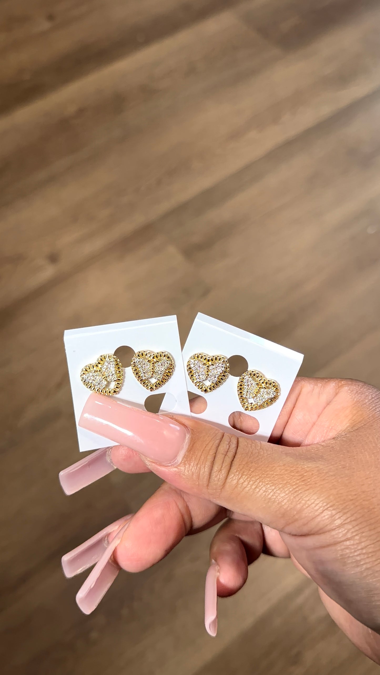 Mini butterfly heart earrings