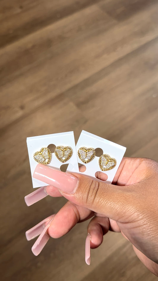 Mini butterfly heart earrings