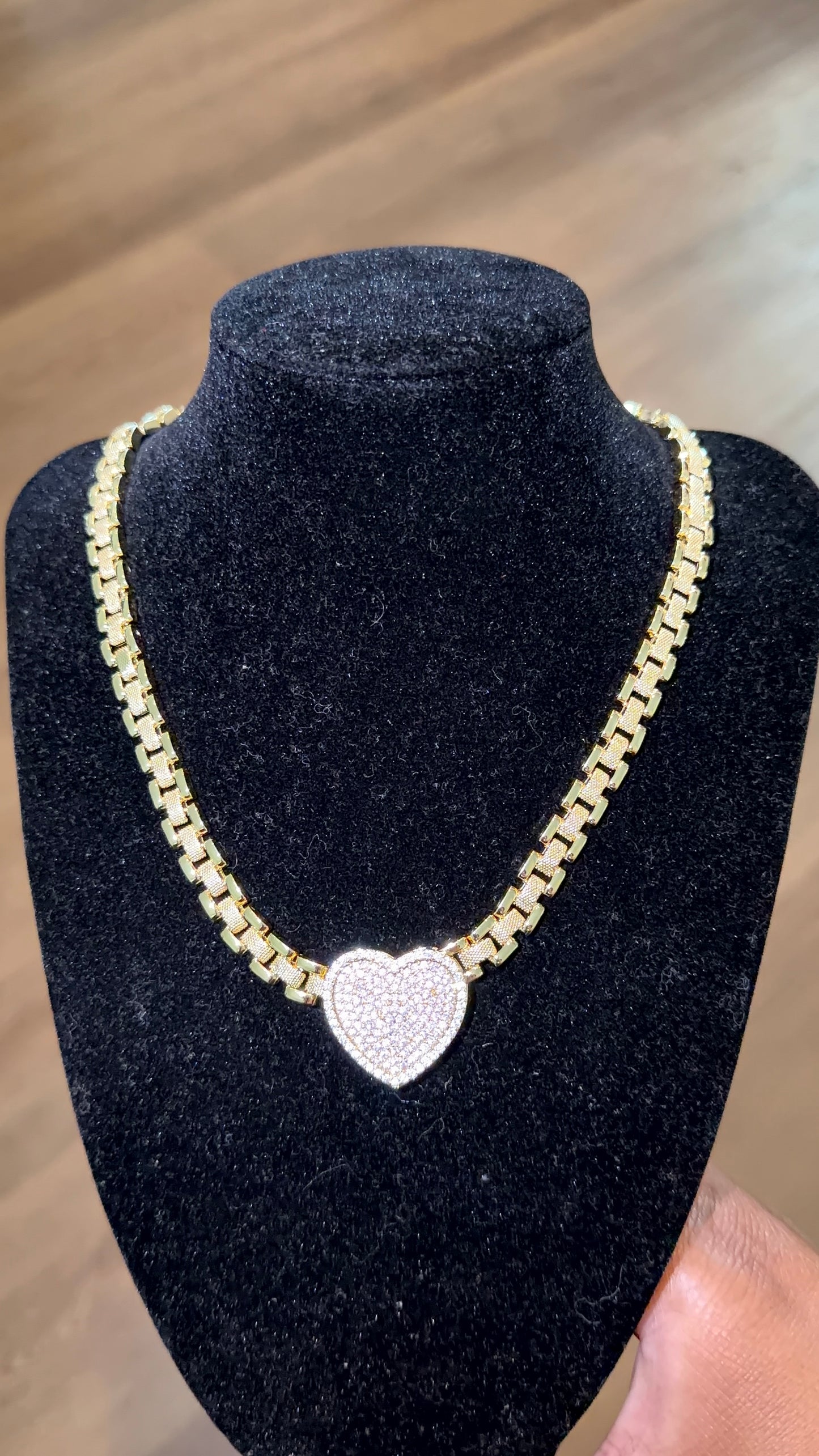 Large Heart Rolex Necklace