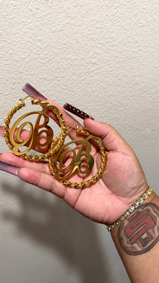 Custom Initial hoop Earrings