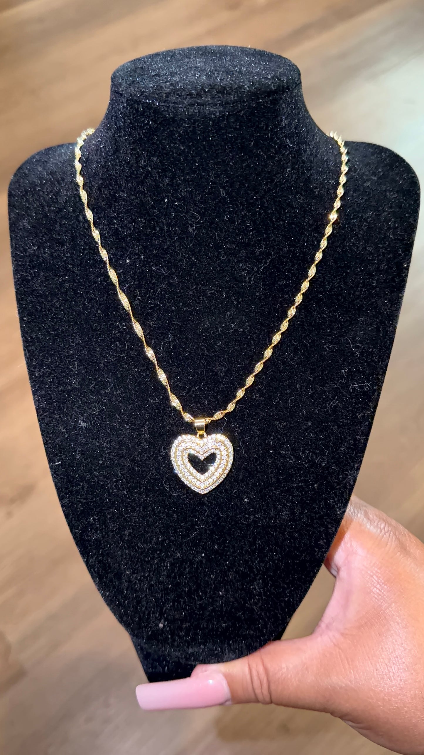 Open heart diamond necklace