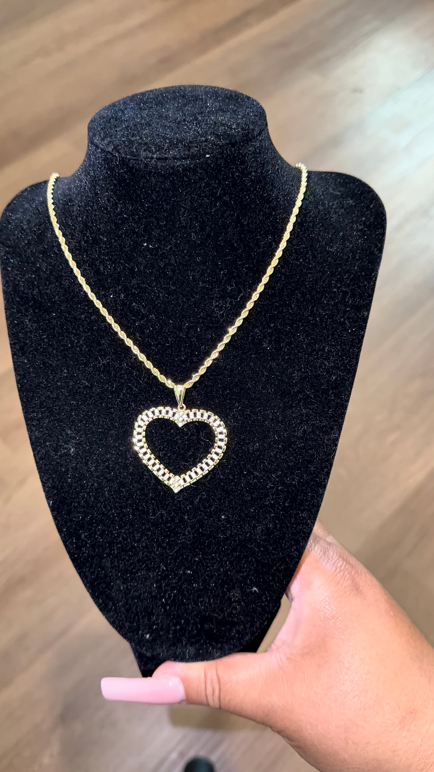 Open heart Rolex necklace