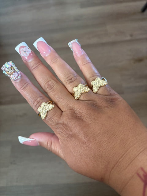 Solid Gold Butterfly Ring