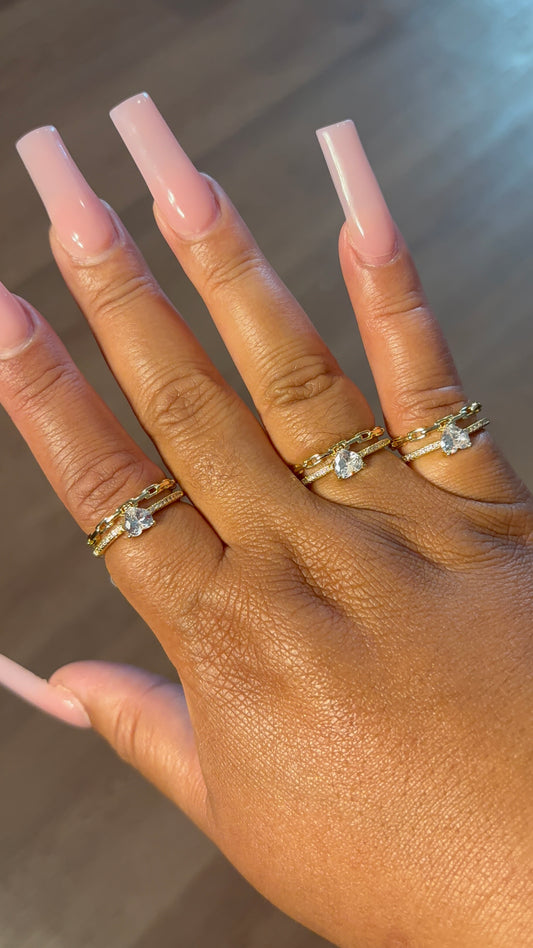 Double Band Heart Ring